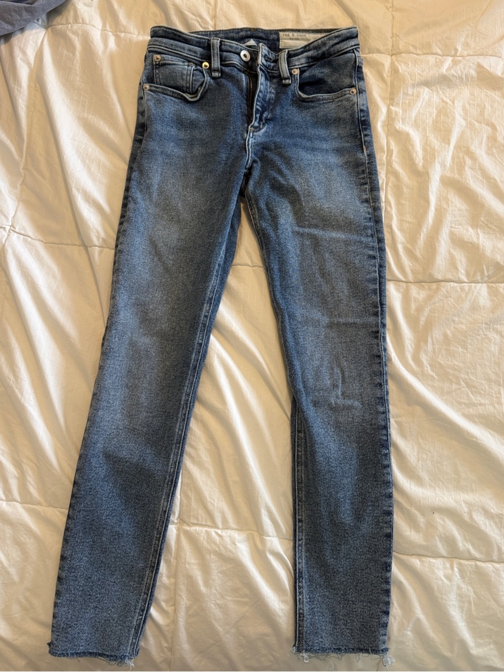 rag & bone Slim Skinny Jeans in Medium Wash Blue